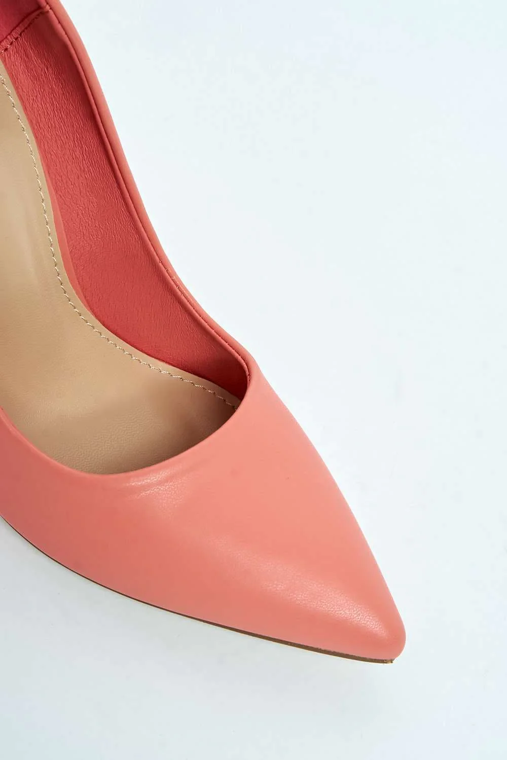 Gina Spool Heel Court Shoes in Pink Matt - Image 6