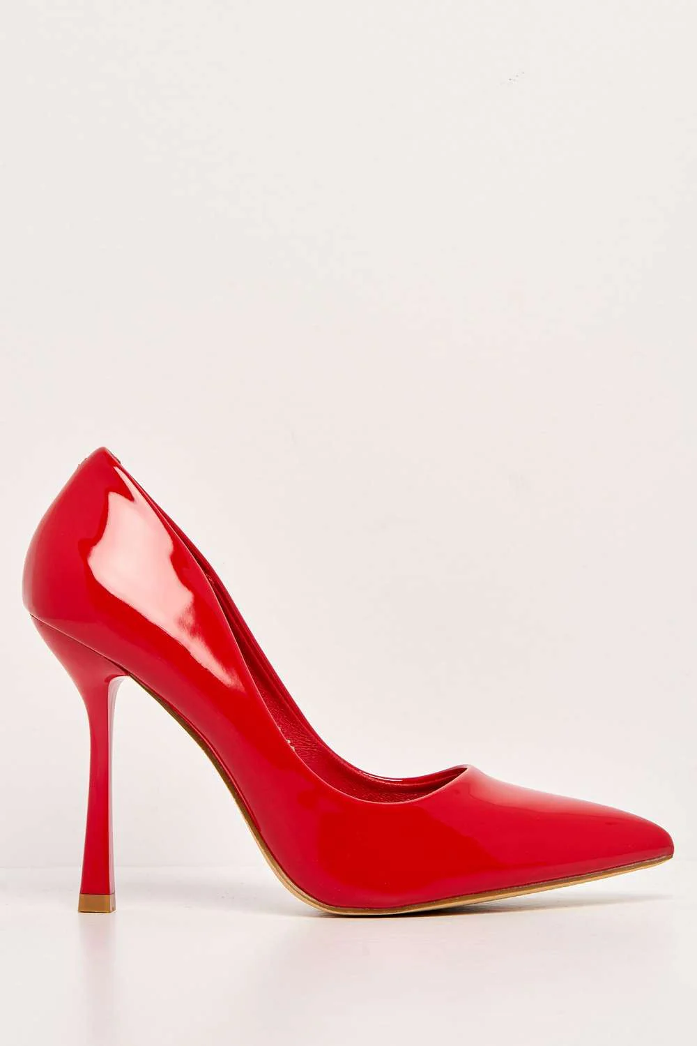 Gina Spool Heel Court Shoes in Red Patent - Image 4