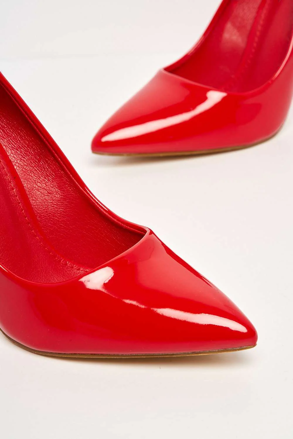 Gina Spool Heel Court Shoes in Red Patent - Image 5