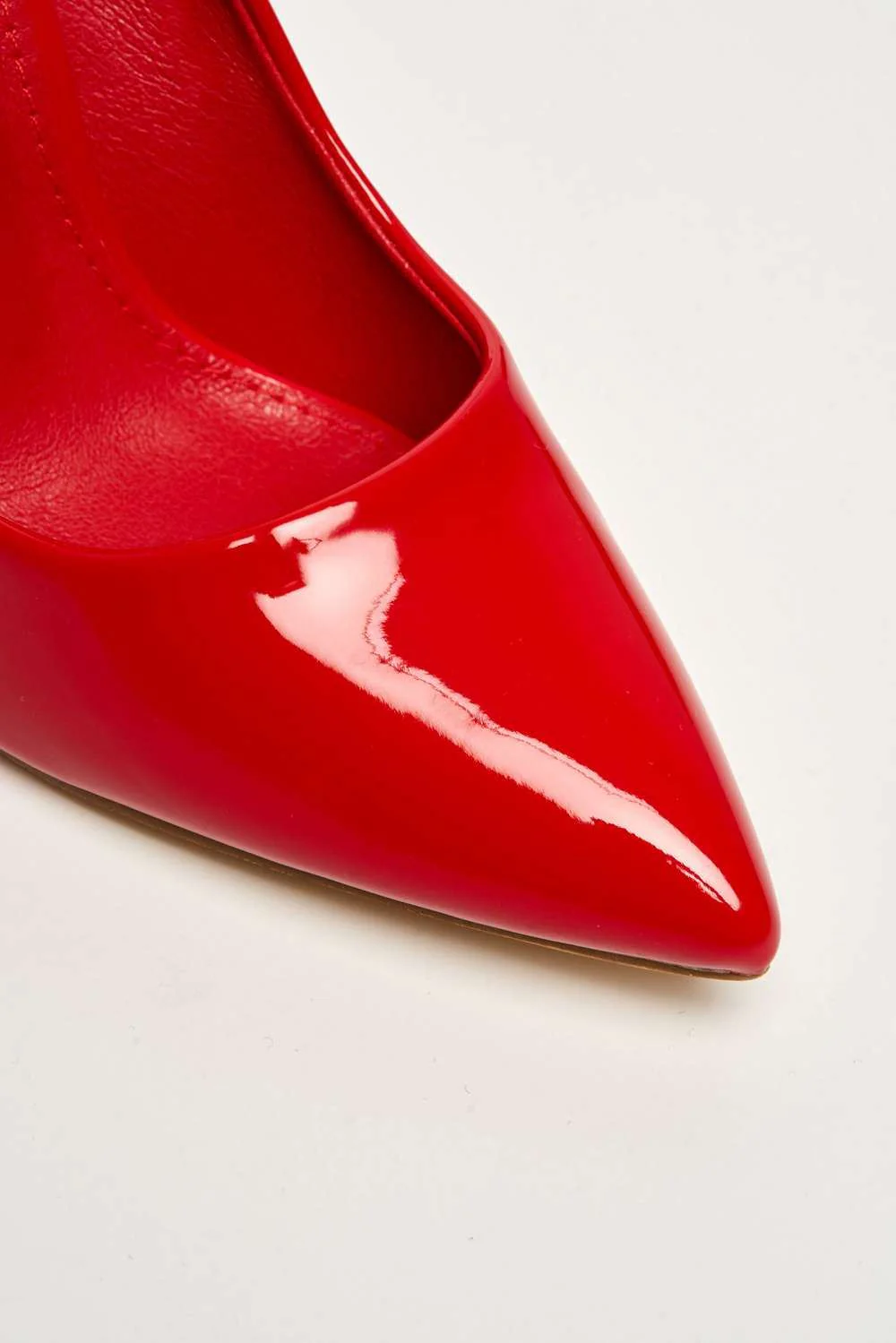 Gina Spool Heel Court Shoes in Red Patent - Image 6
