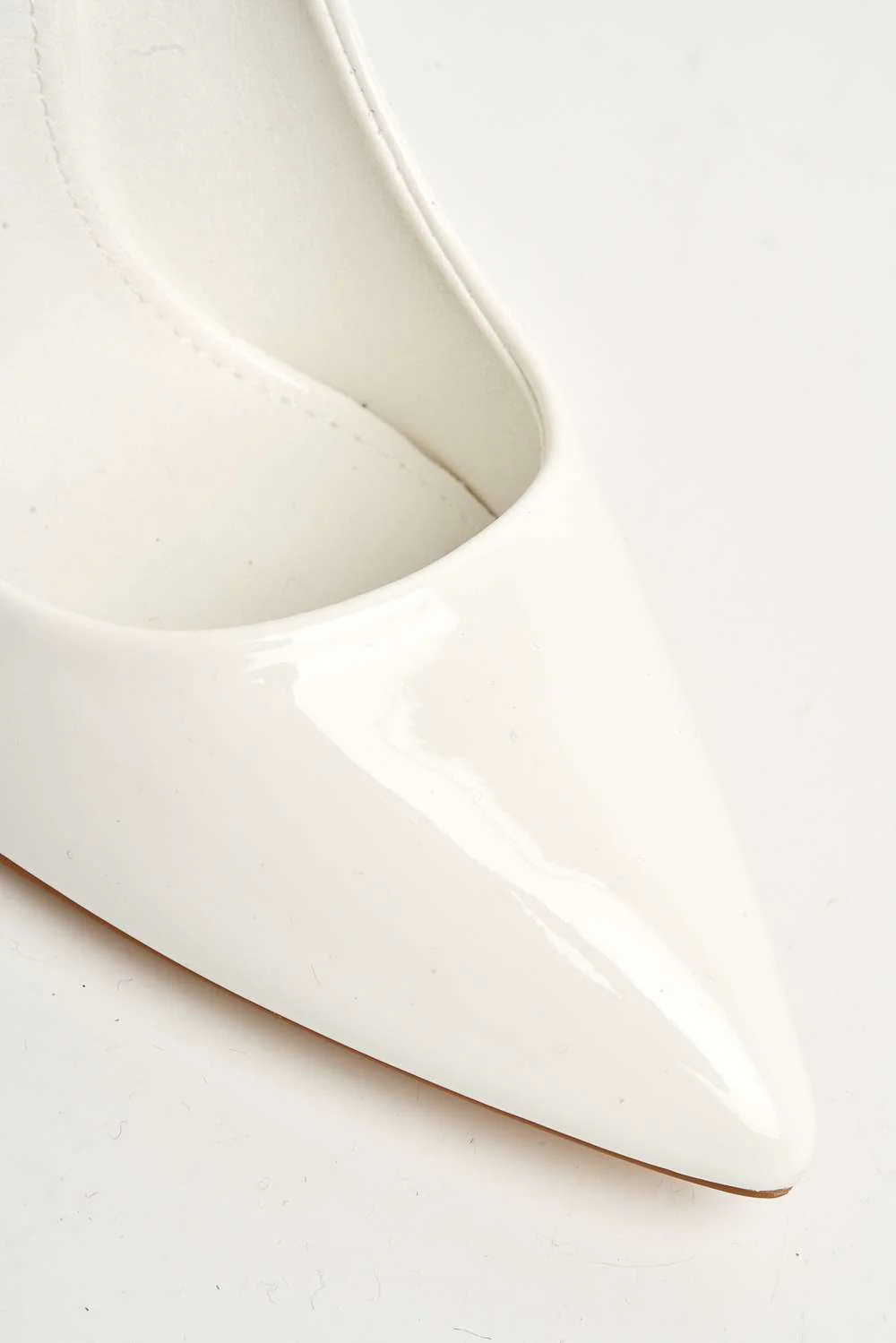 Gina Spool Heel Court Shoes in White Patent - Image 6