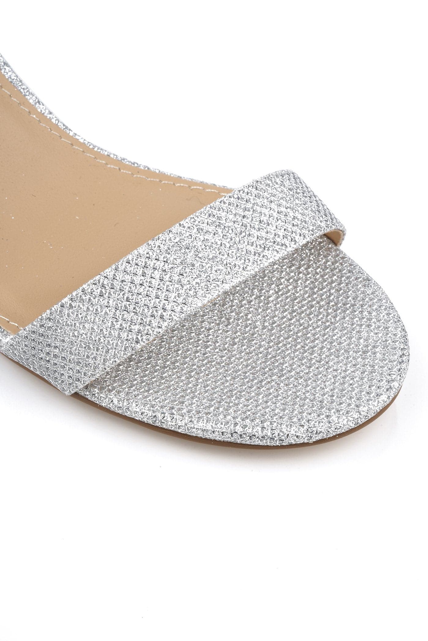 Elodie Gold Trim Anklestrap Sandal In Silver Shimmer - Image 6