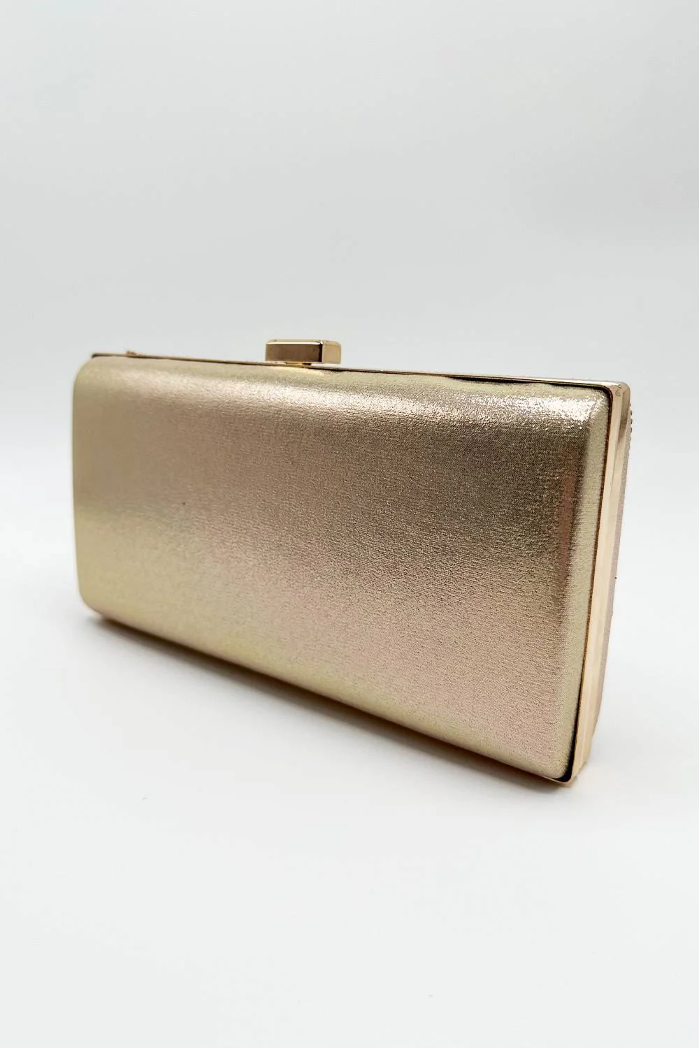 Goya Diamante Embellished Rectangle Clutch Bag in Champagne - Image 5