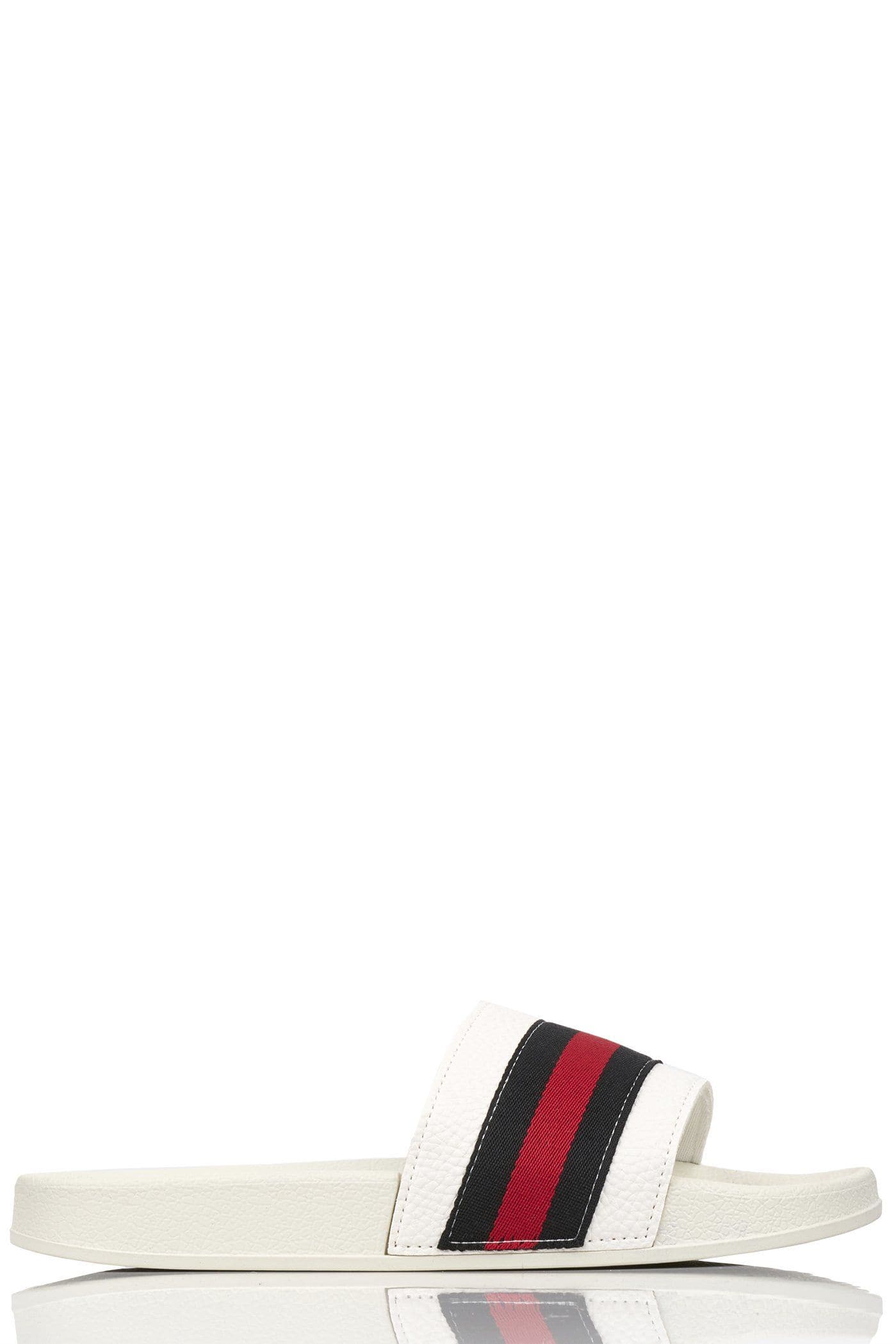 Slogan 3 Stripe Slider in White - Image 4