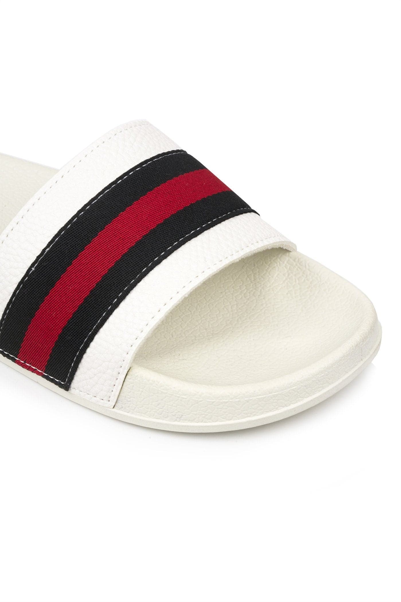 Slogan 3 Stripe Slider in White - Image 5