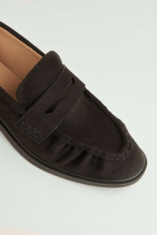 Haisley Plain Silp On Loafer With Band in Black Suede - Image 5