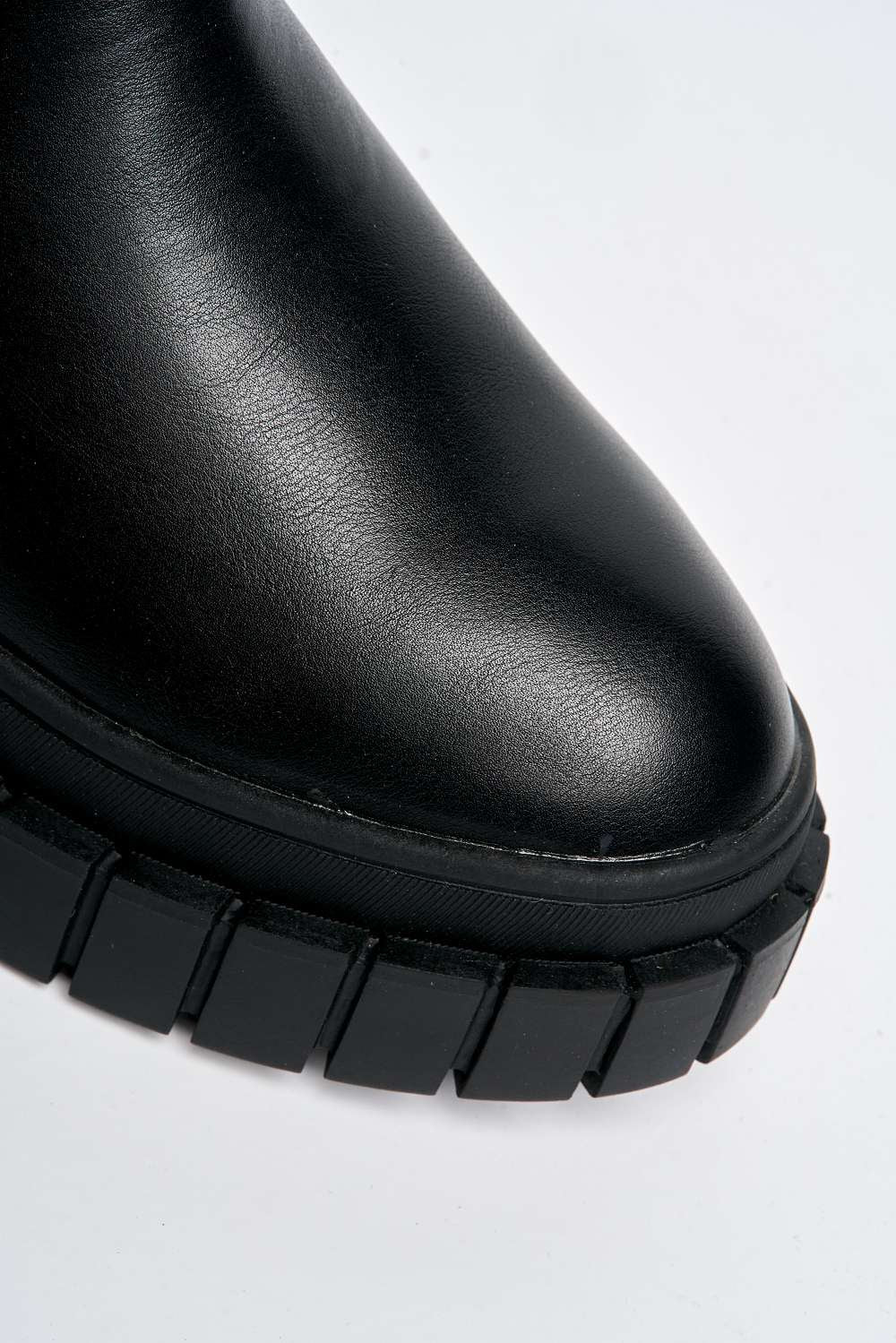 Halya Chunky Sole Slip-On Ankle Boots in Black Matt - Image 6