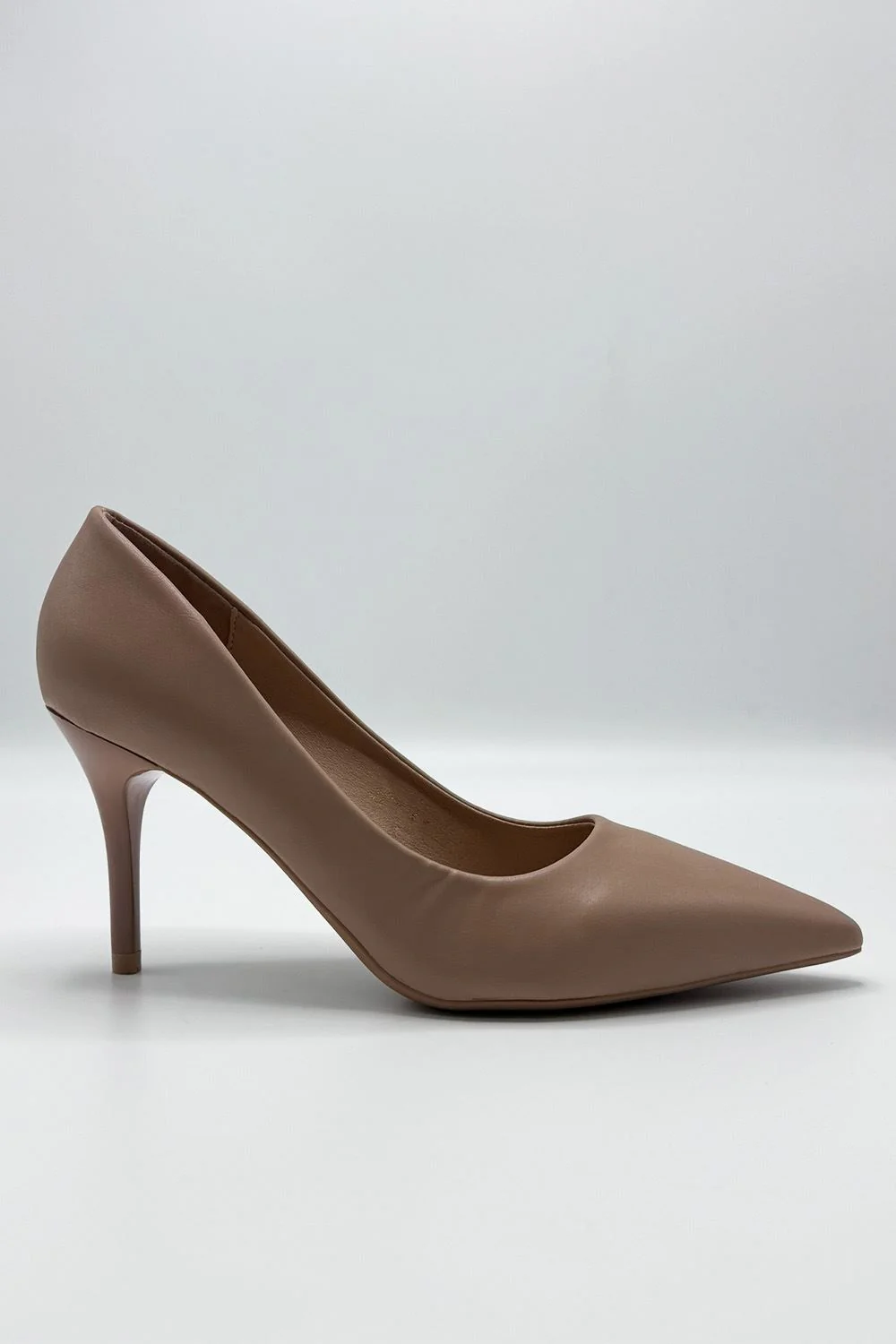 Ingrid Pointed Toe Court Heels in Nude Matt
