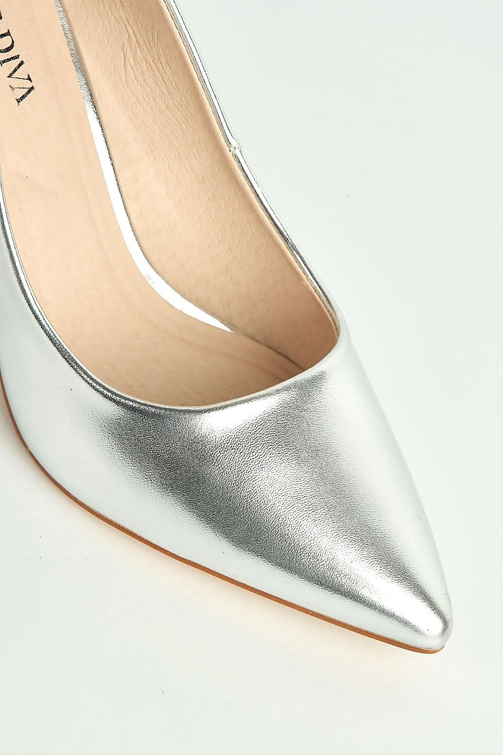Ingrid Pointed Toe Court Heels in Silver - Image 6