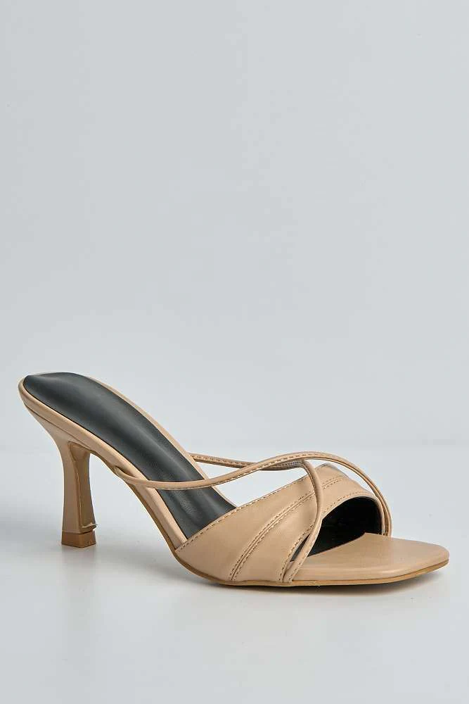 Isalie Crossover And Strap Mules in Beige - Image 4