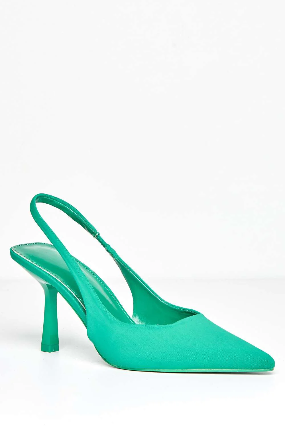 June Pointed Toe Sling Back Court Shoes in Green - Image 4