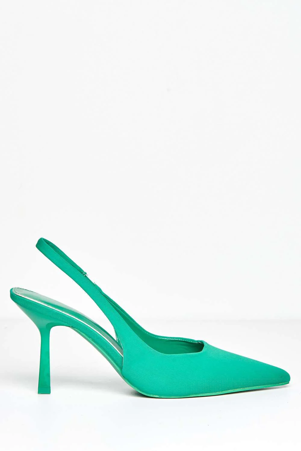 June Pointed Toe Sling Back Court Shoes in Green - Image 5