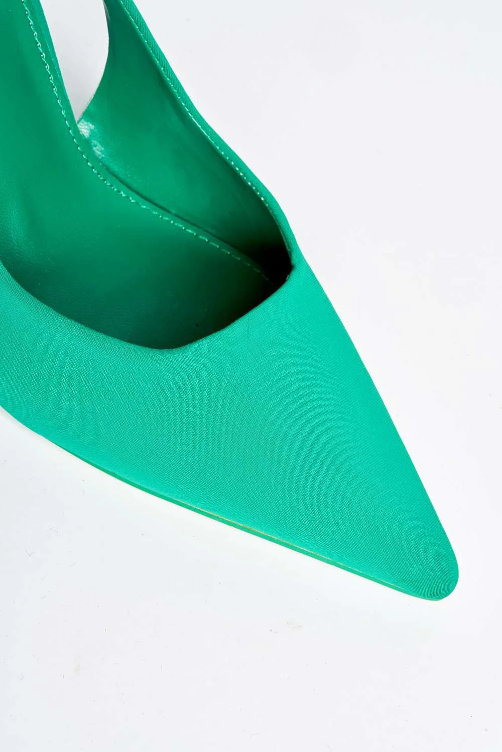 June Pointed Toe Sling Back Court Shoes in Green - Image 6