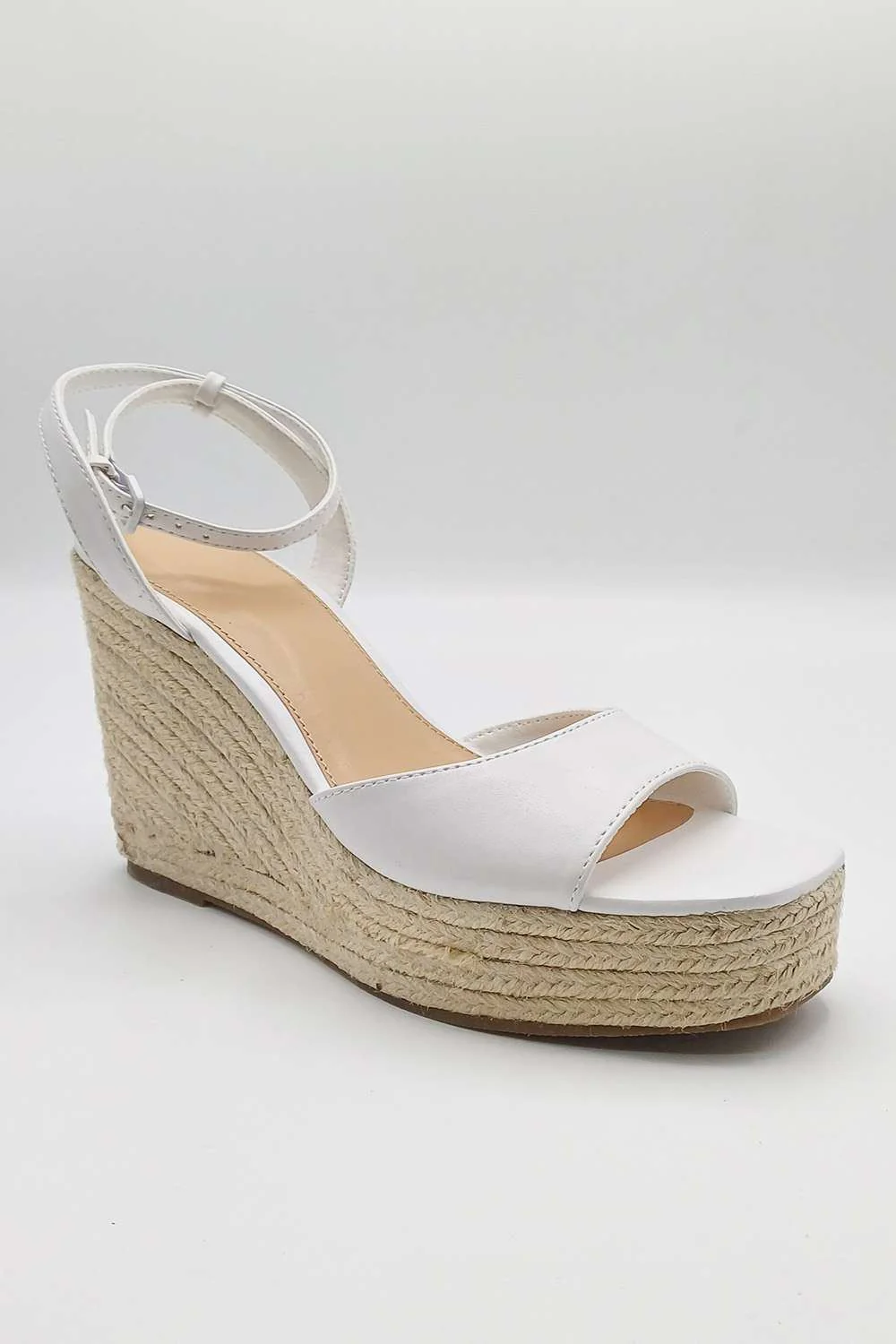 Kai Ankle Strap Wedges in White - Image 3