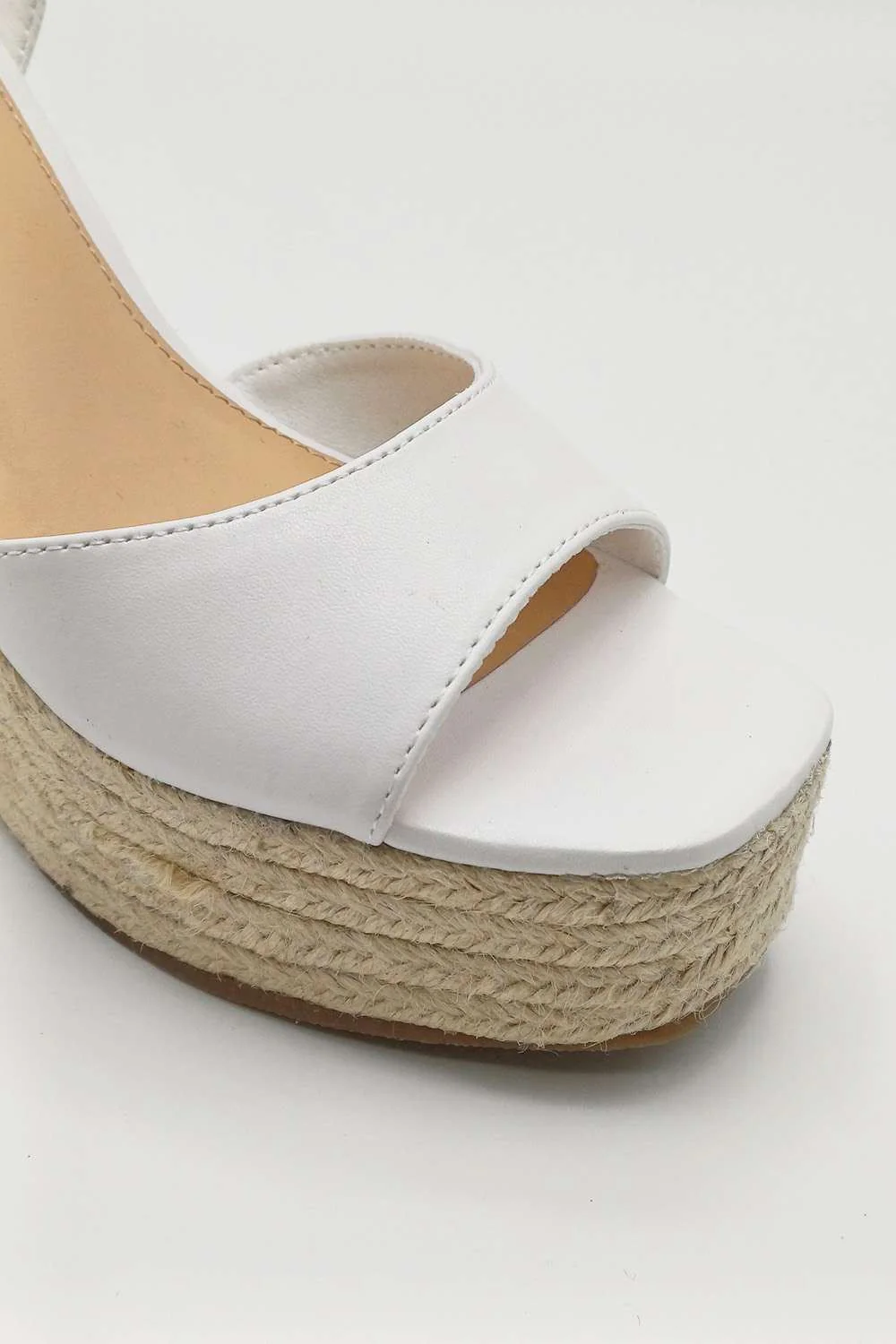 Kai Ankle Strap Wedges in White - Image 4