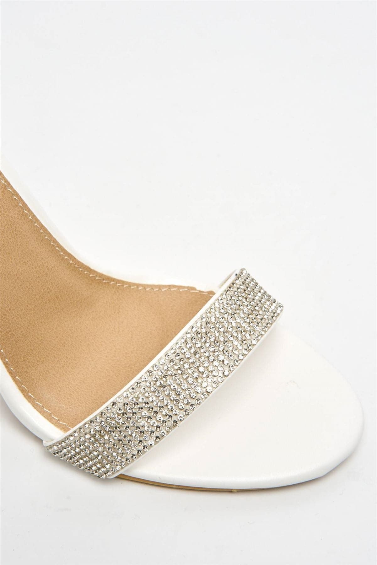 Karla Diamante Band & Heel Anklestrap Sandal in White - Image 7