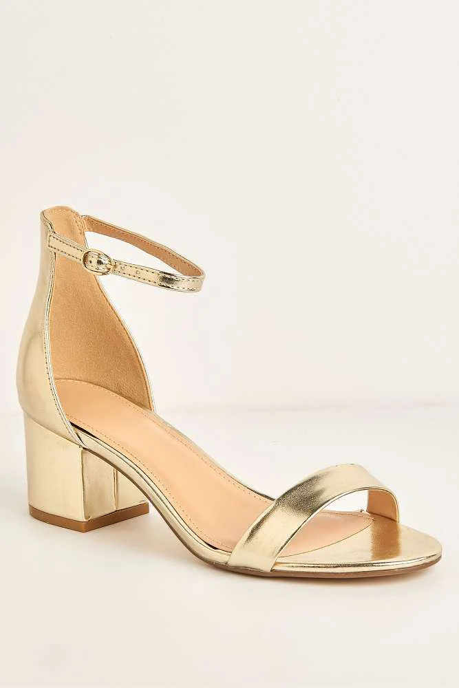 Karley Barely There Ankle Strap Block Heel Sandal in Gold - Image 4