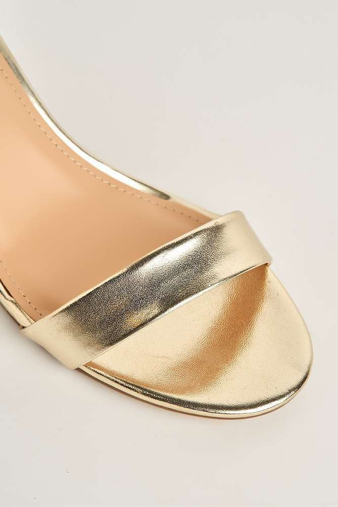 Karley Barely There Ankle Strap Block Heel Sandal in Gold - Image 5