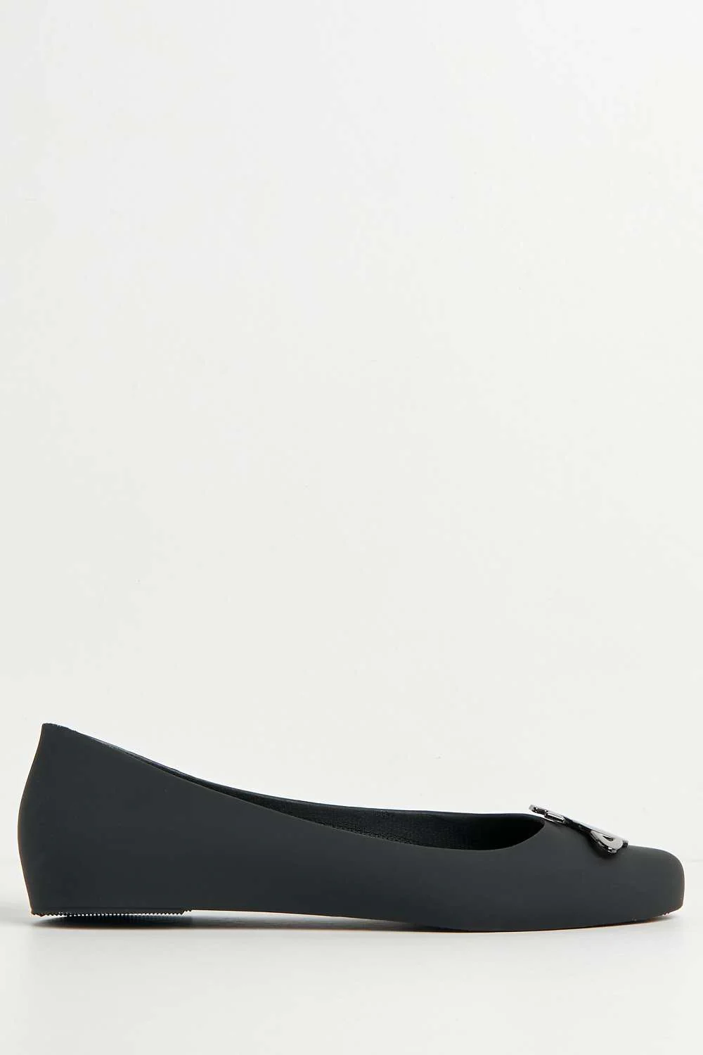 Kasen Brooch Detail Flat Loafers in Black Matt - Image 5