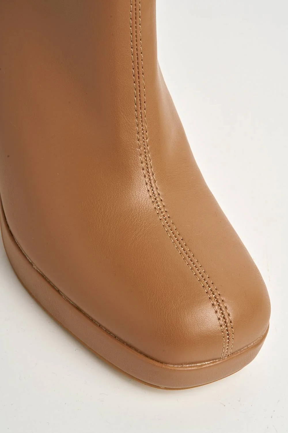 Katherine Platform Block Heel Ankle Boots in Camel - Image 6