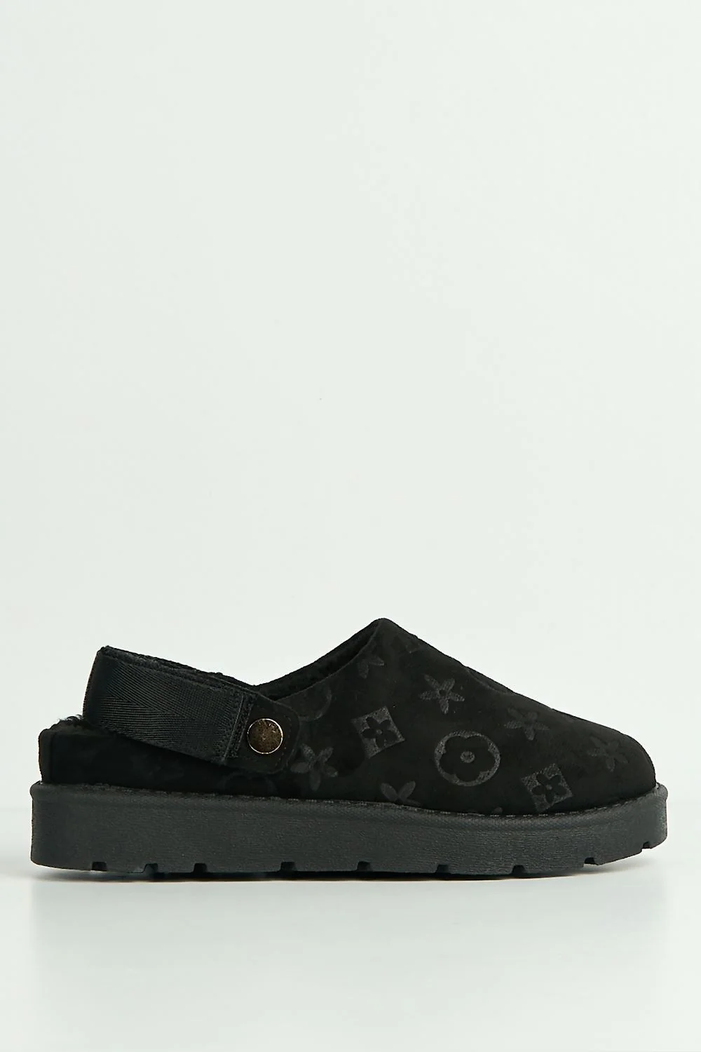 Khalessi Velcro Backstrap Imprinted Slippers in Black - Image 5