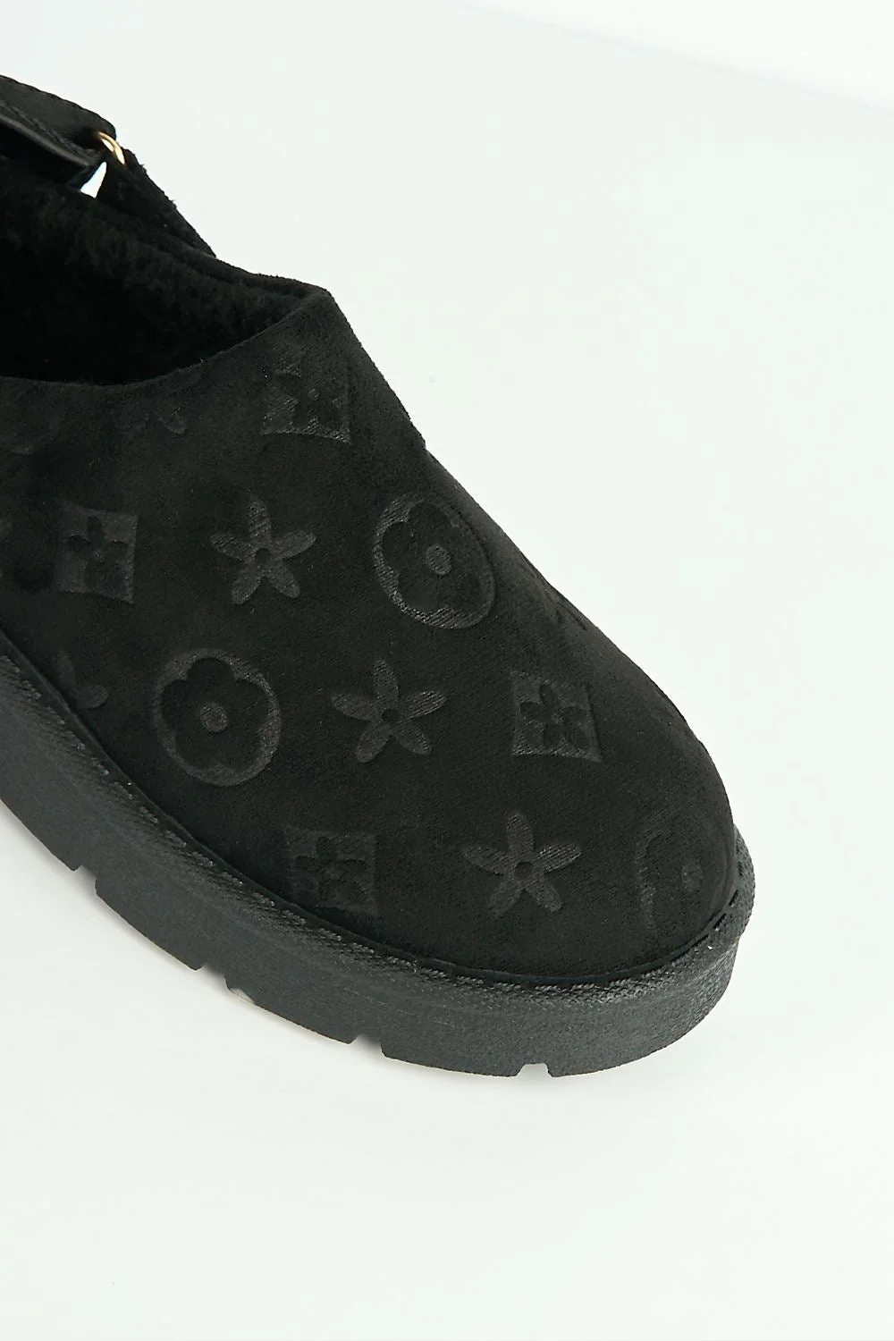 Khalessi Velcro Backstrap Imprinted Slippers in Black - Image 6