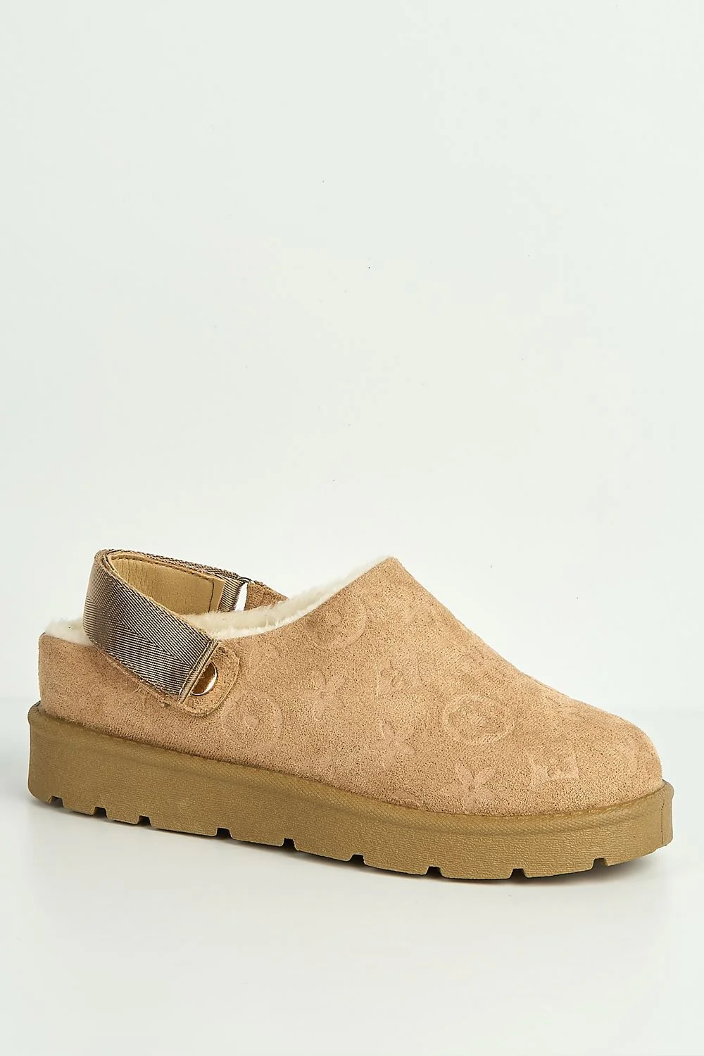 Khalessi Velcro Backstrap Imprinted Slippers in Sand - Image 4