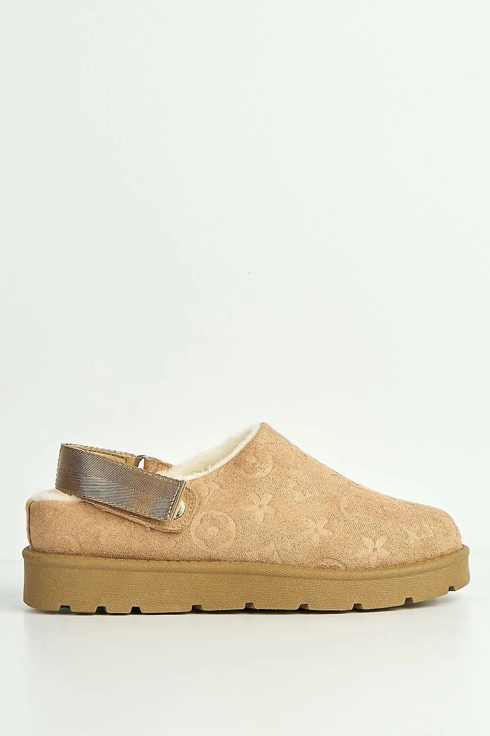 Khalessi Velcro Backstrap Imprinted Slippers in Sand - Image 5
