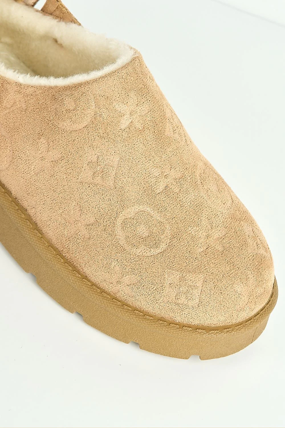 Khalessi Velcro Backstrap Imprinted Slippers in Sand - Image 6