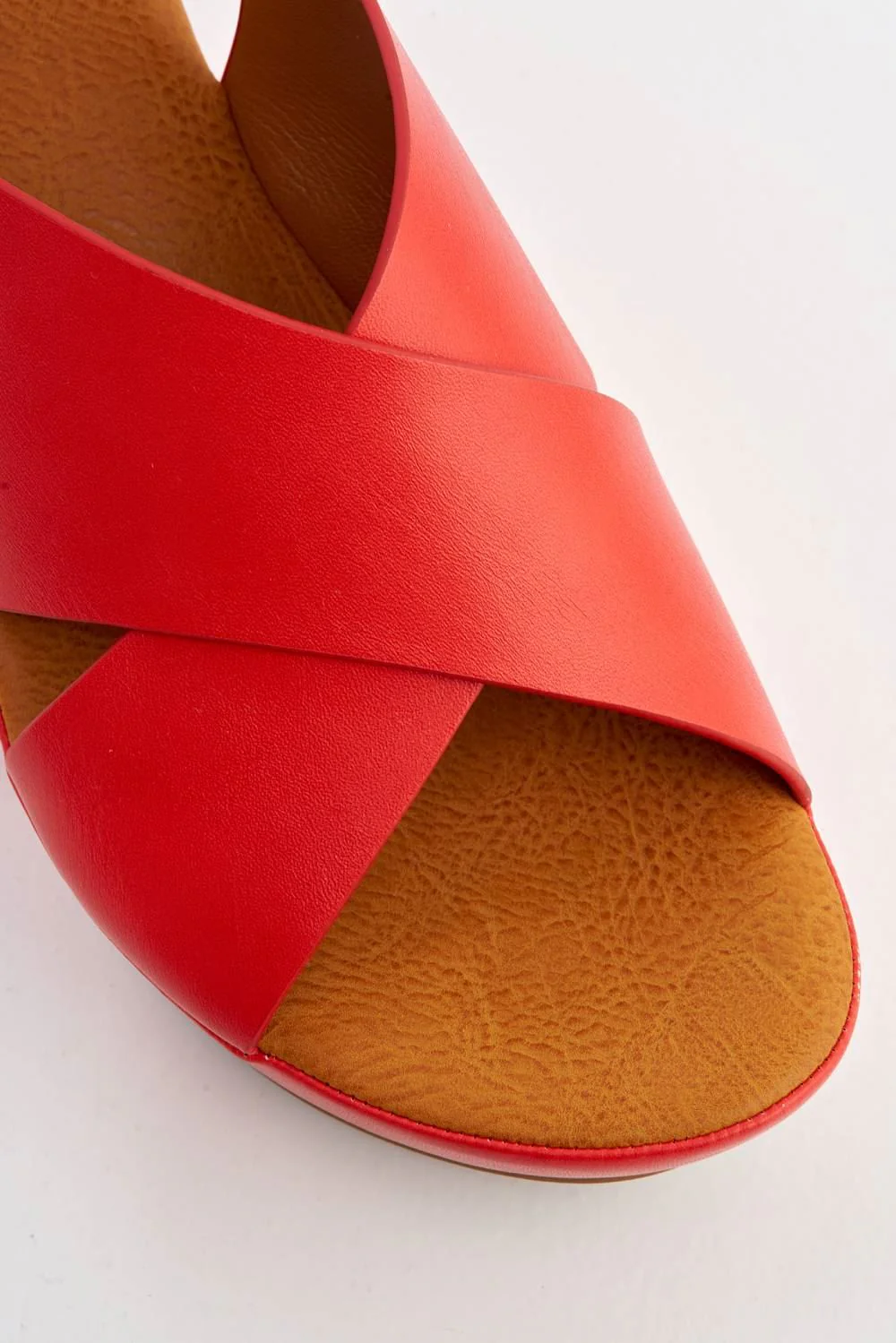 Klara Criss-Cross Straps Wedge Sandals in Red - Image 6