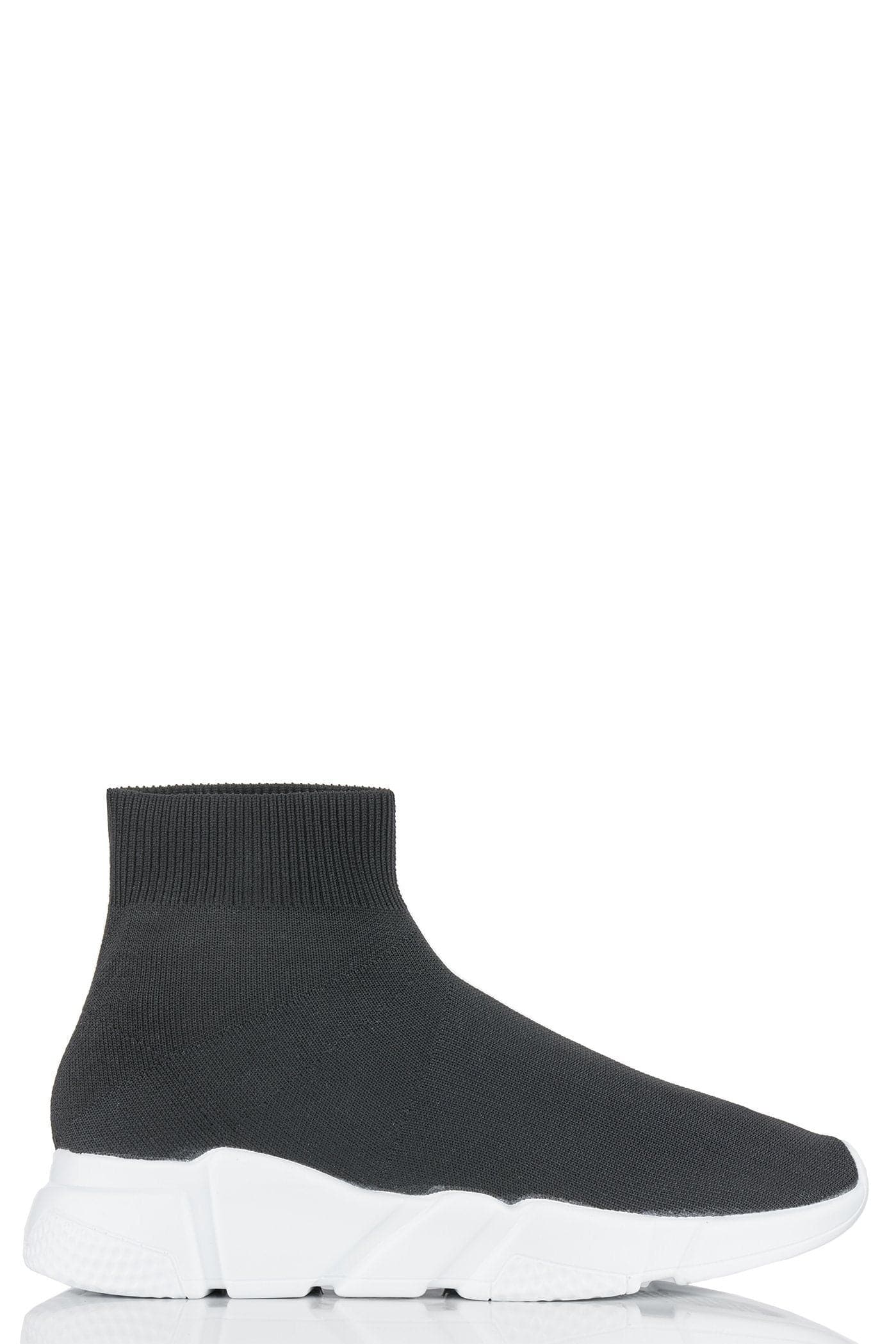 Saint Knitted Slip On Sock Boot In Black - Image 4