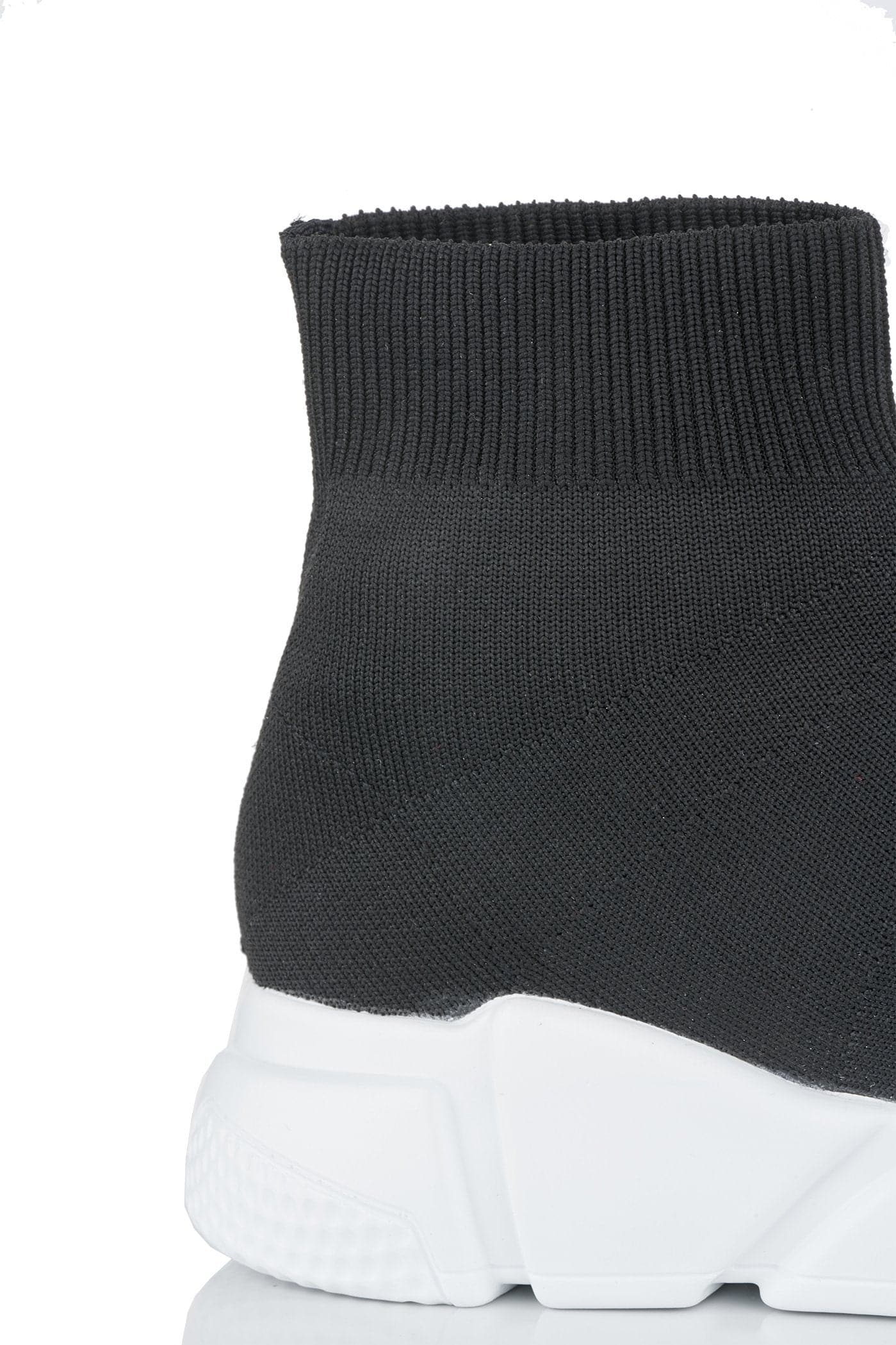 Saint Knitted Slip On Sock Boot In Black - Image 5