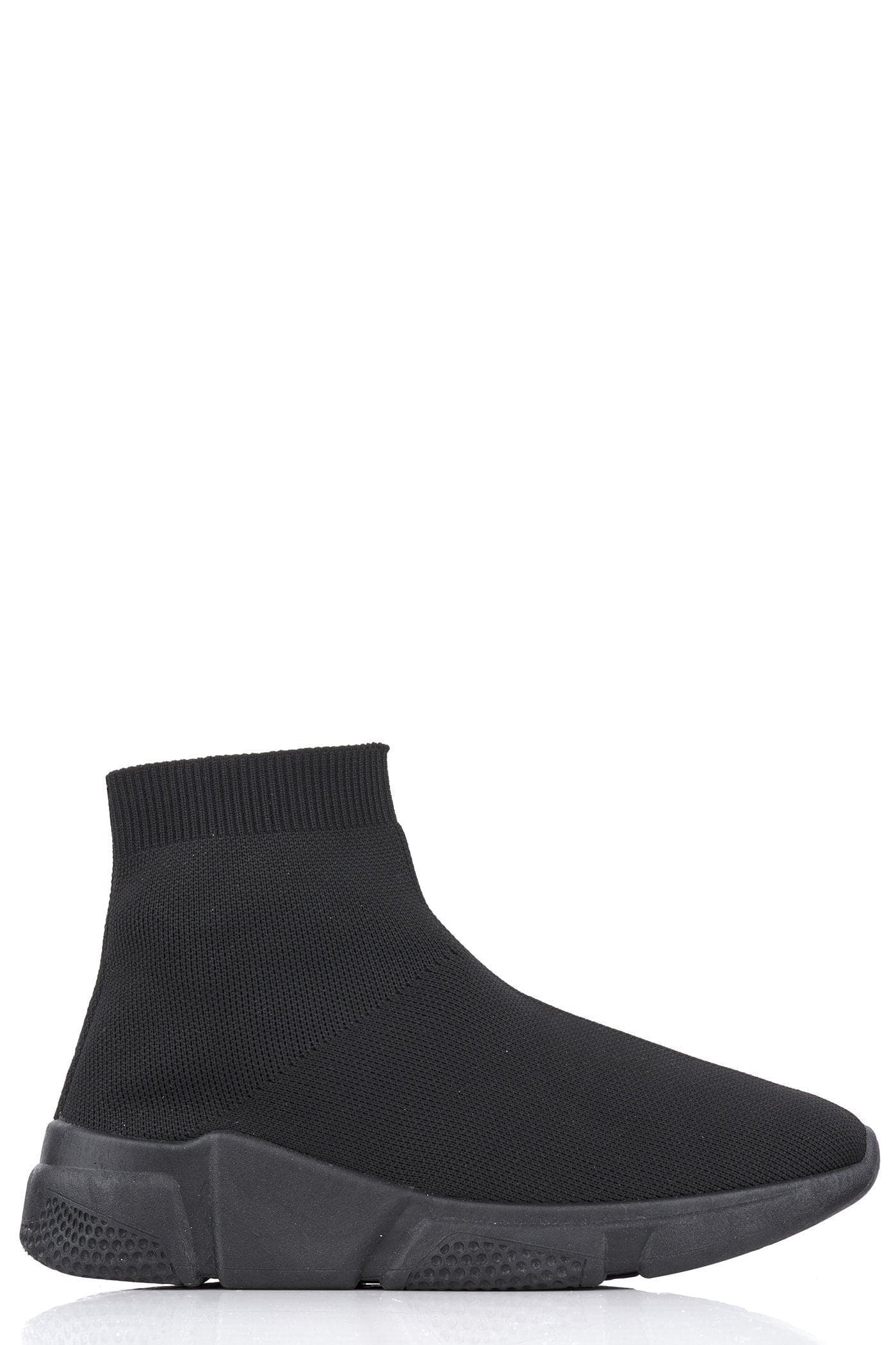 Saint Knitted Slip on Sock Boot In Black/Black Sole - Image 4