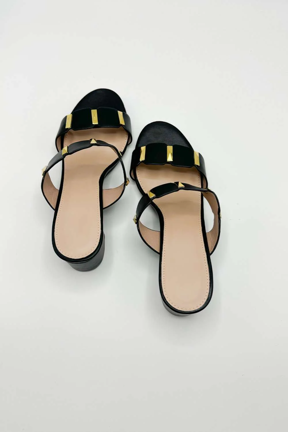 Kolee Stud Detail Block Heel Mules in Black - Image 4