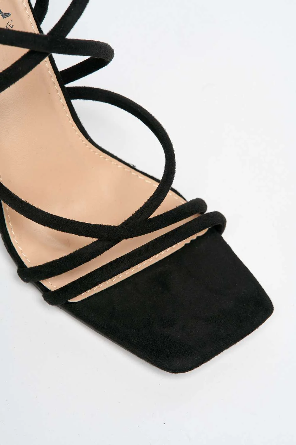 Libra Strappy Heeled Sandal in Black Suede - Image 6