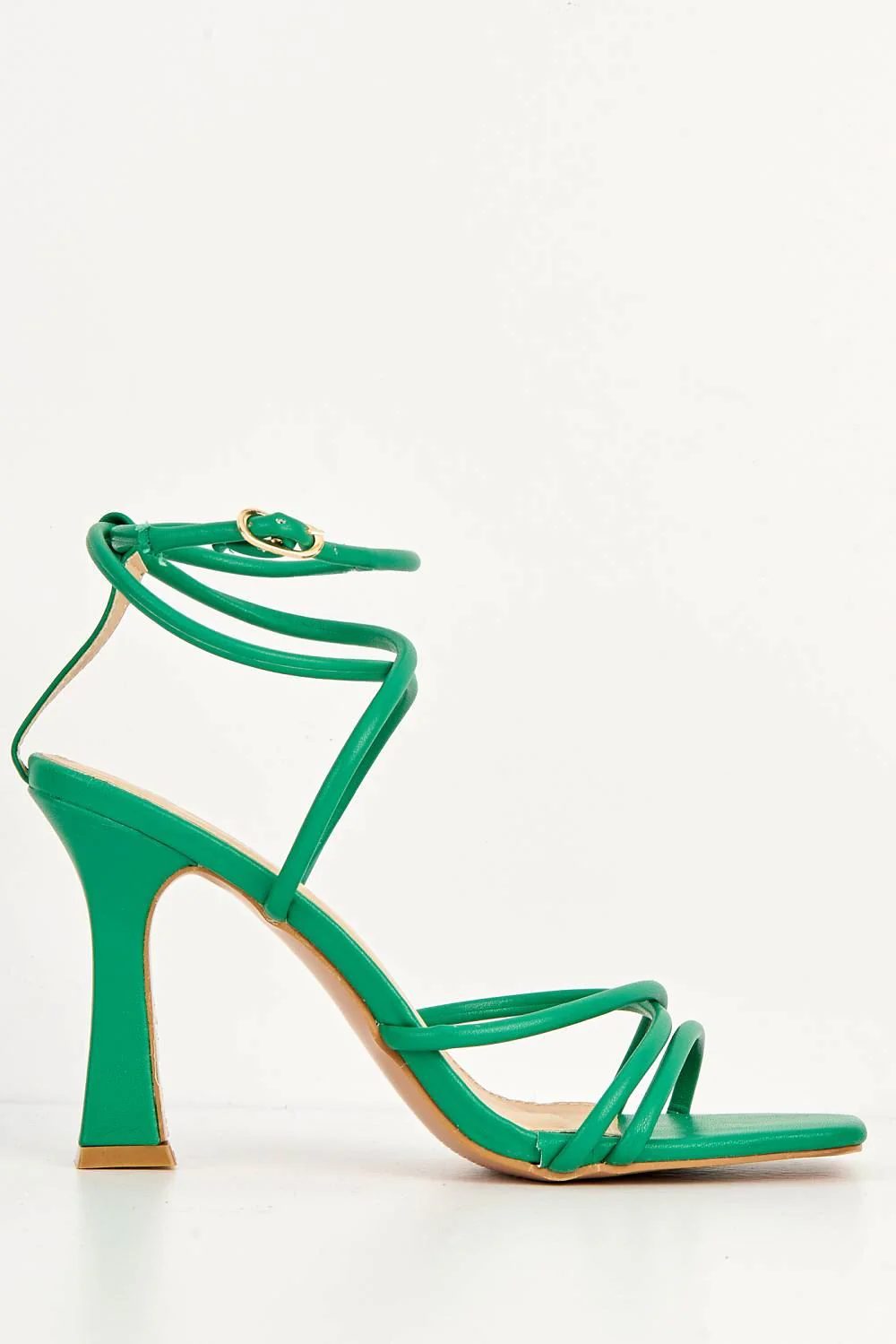 Libra Strappy Heeled Sandal in Green - Image 4