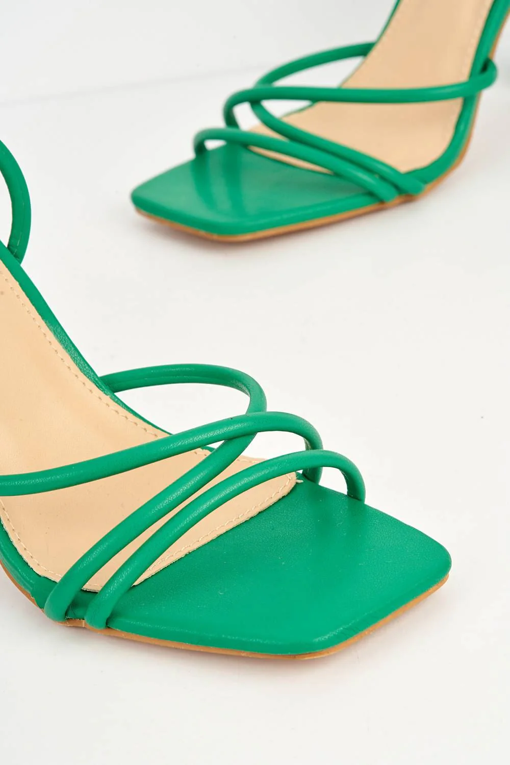 Libra Strappy Heeled Sandal in Green - Image 5