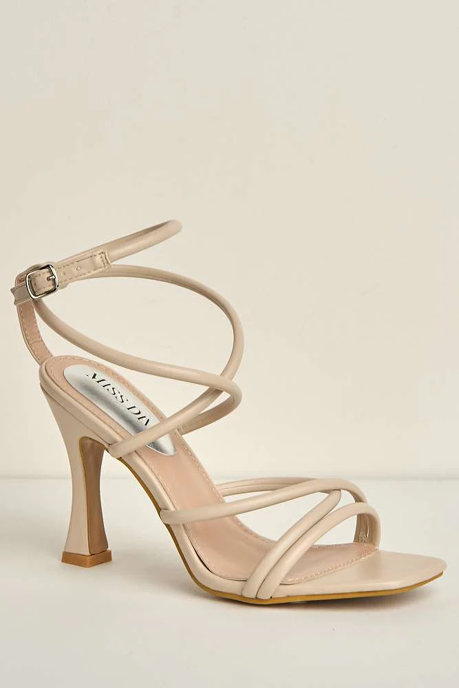 Libra Strappy Heeled Sandal in Nude - Image 4