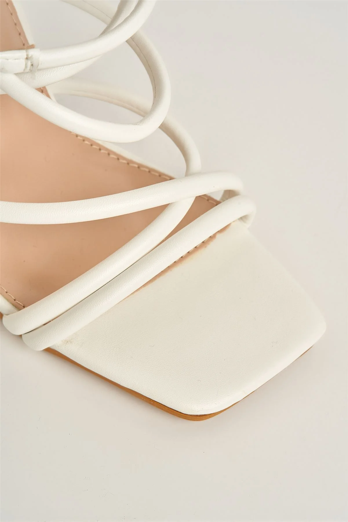 Libra Strappy Heeled Sandal in White - Image 5