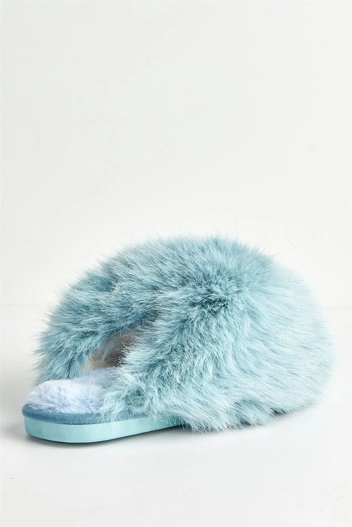 Lila Glitter Fluffy Slipper in Blue - Image 6