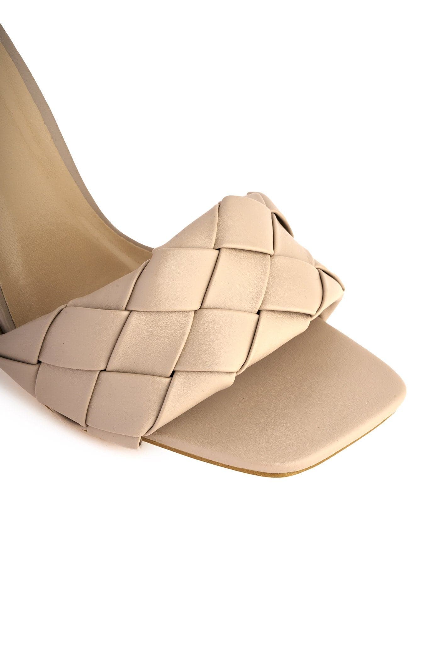 Lopez Plait Detail Band Mid Heel Mule in Nude - Image 8