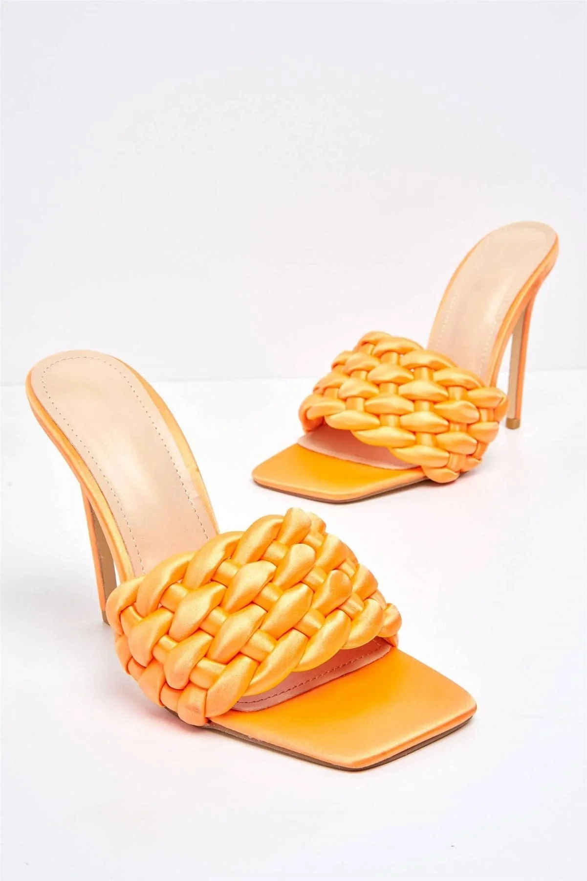 Lucca Plaited Band Square-toe Mule in Orange - Image 5