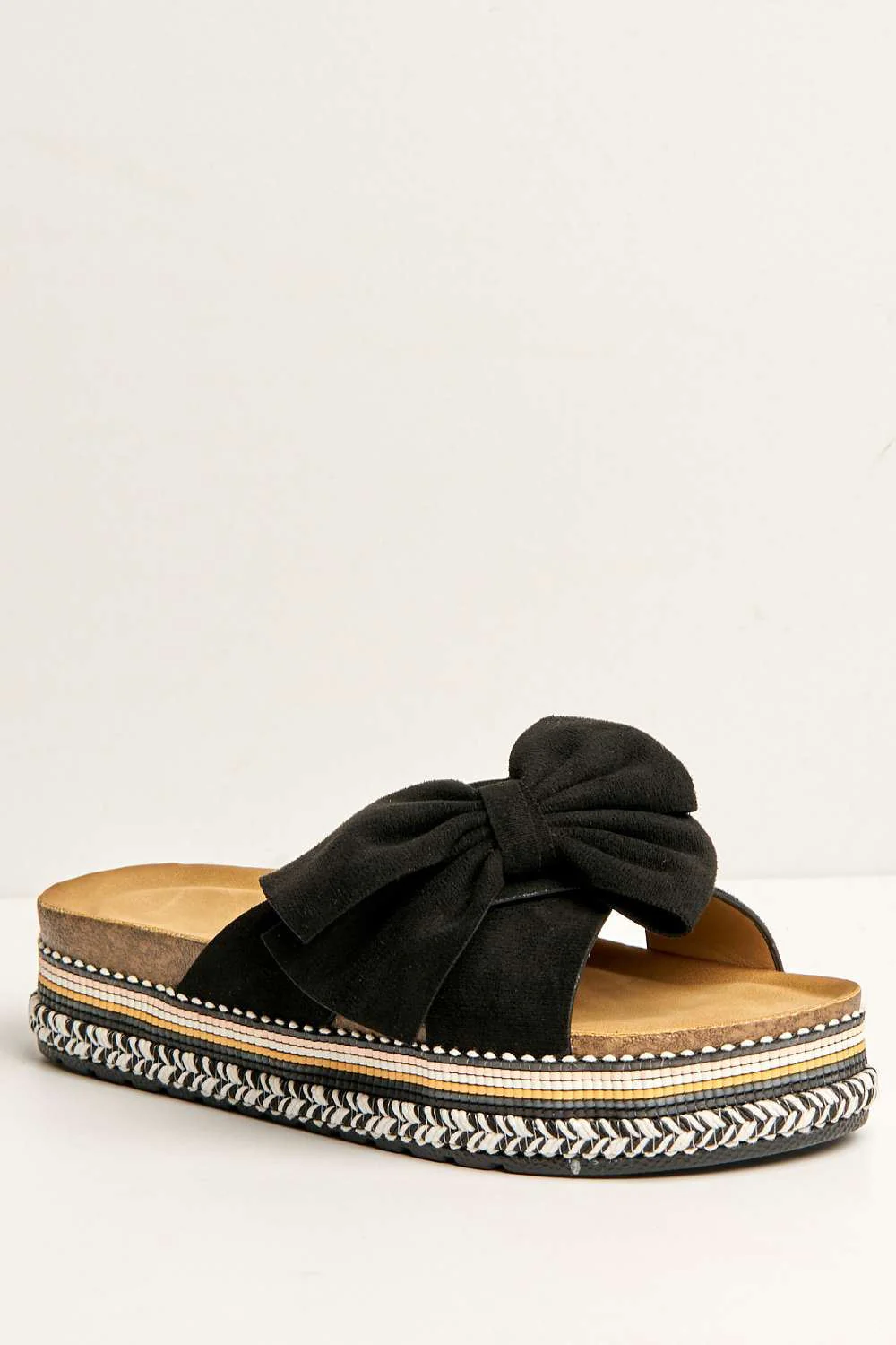 Lucia Crossover Knotted Bow Band Espadrilles in Black - Image 4