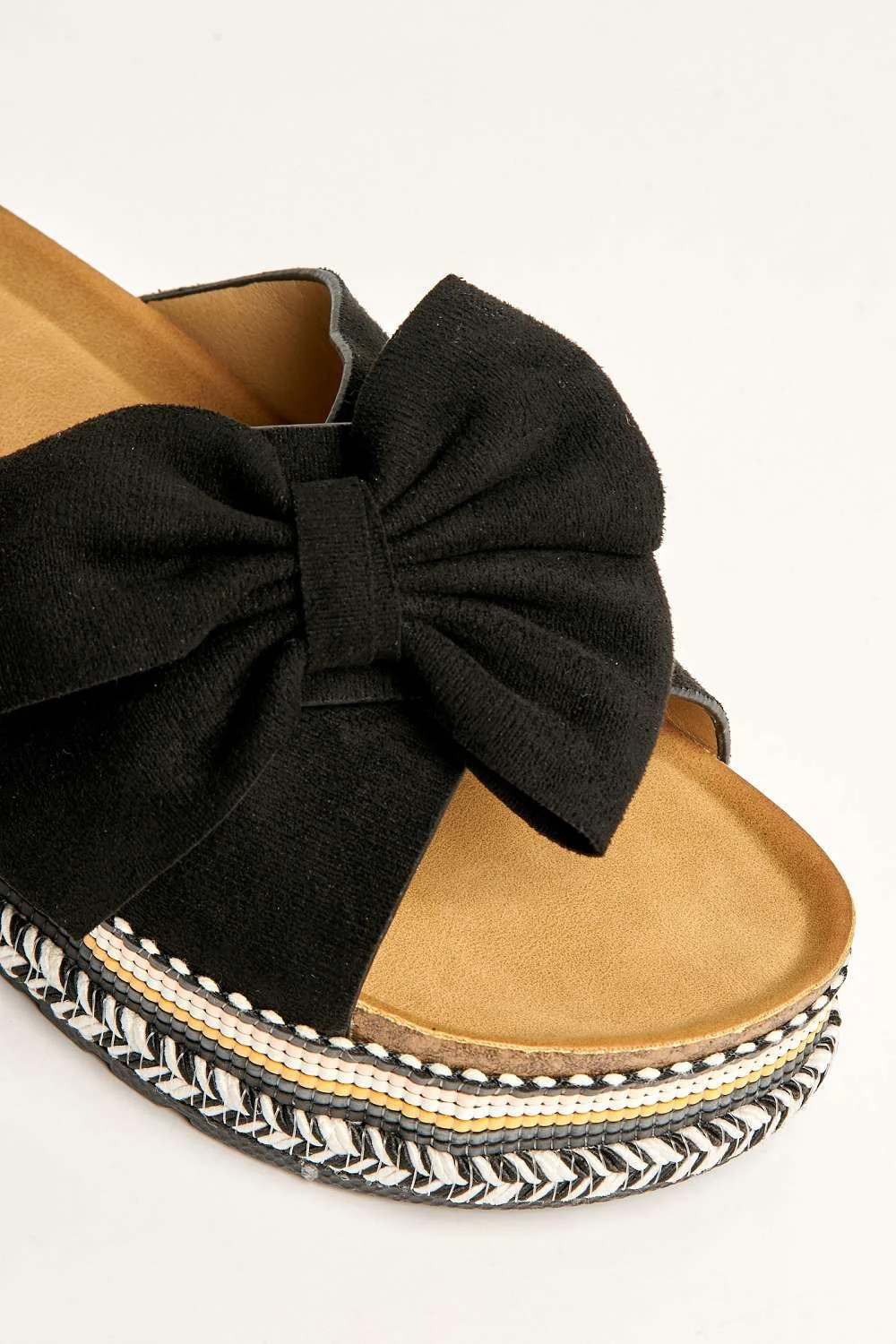 Lucia Crossover Knotted Bow Band Espadrilles in Black - Image 6