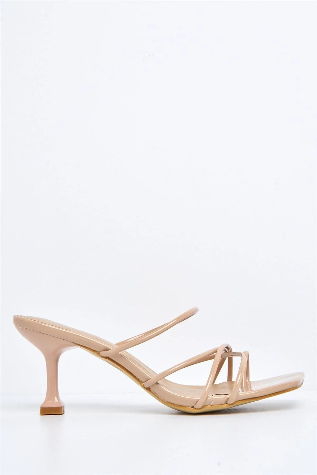 Lucie Kitten Heel Strappy Mule in Mocha - Image 6