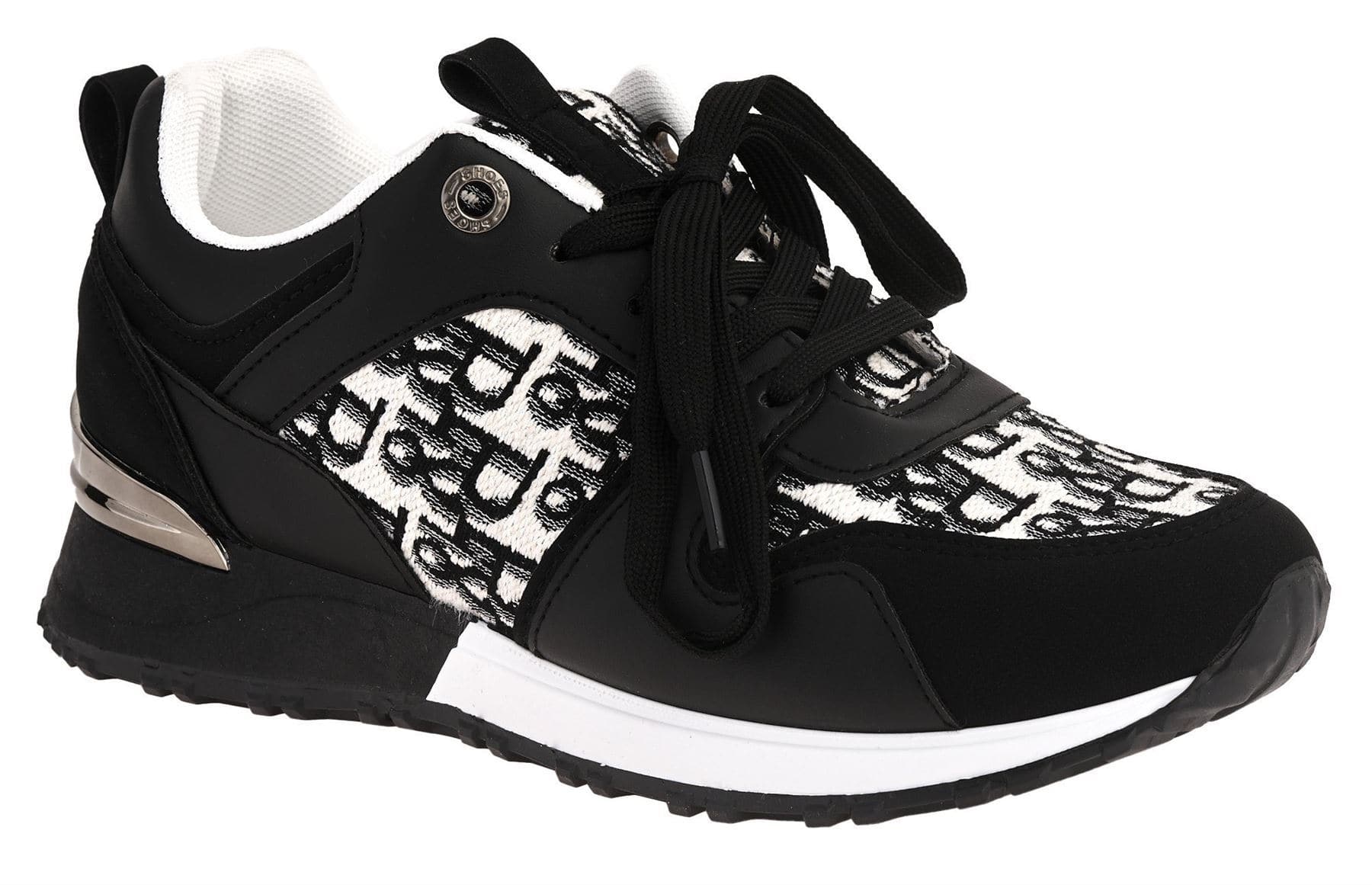 Mi Amor D-Logo Lace Up Trainer in Black - Image 4