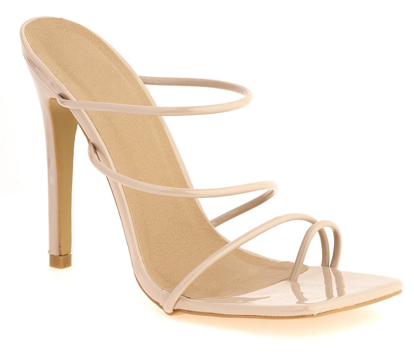 Miracles Toe Ring Strappy Mule in Nude - Image 4