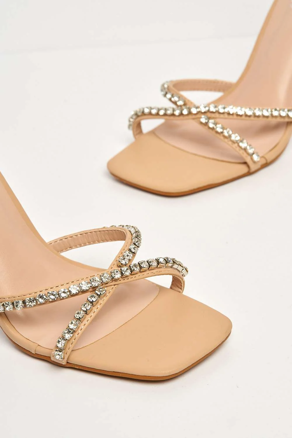 Monsoon Diamante Heel & Anklestrap Sandal in Nude - Image 4