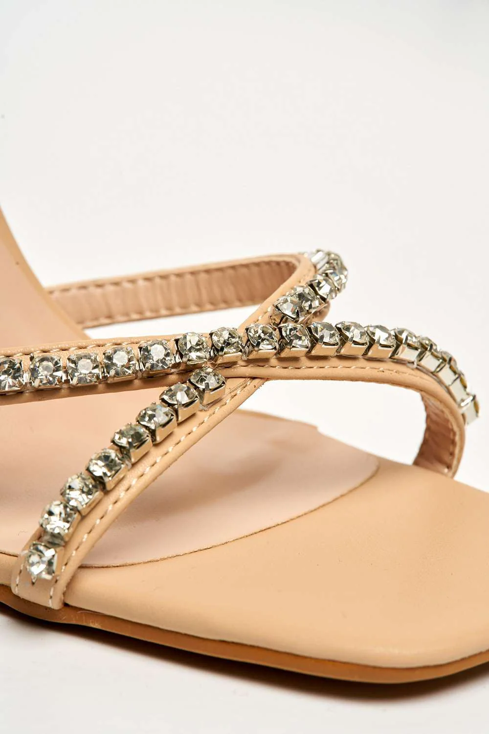 Monsoon Diamante Heel & Anklestrap Sandal in Nude - Image 6