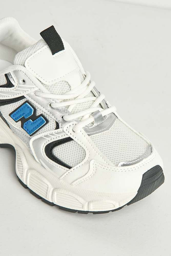Nerva Stripe Panel N Lace Up Trainers in Navy - Image 5